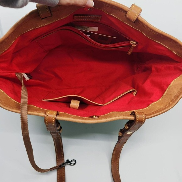 Dooney & Bourke Double Strap Shoulder Tassel Bag Green Patent Leather Purse - Picture 10 of 16